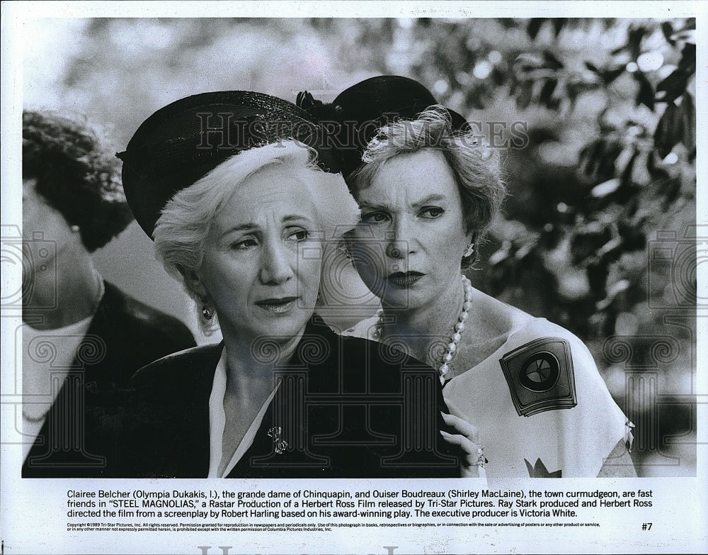 1989 Press Photo Olympia Dukakis and Shirley MacLaine in &quot;Steel Magnolias&quot;- Historic Images