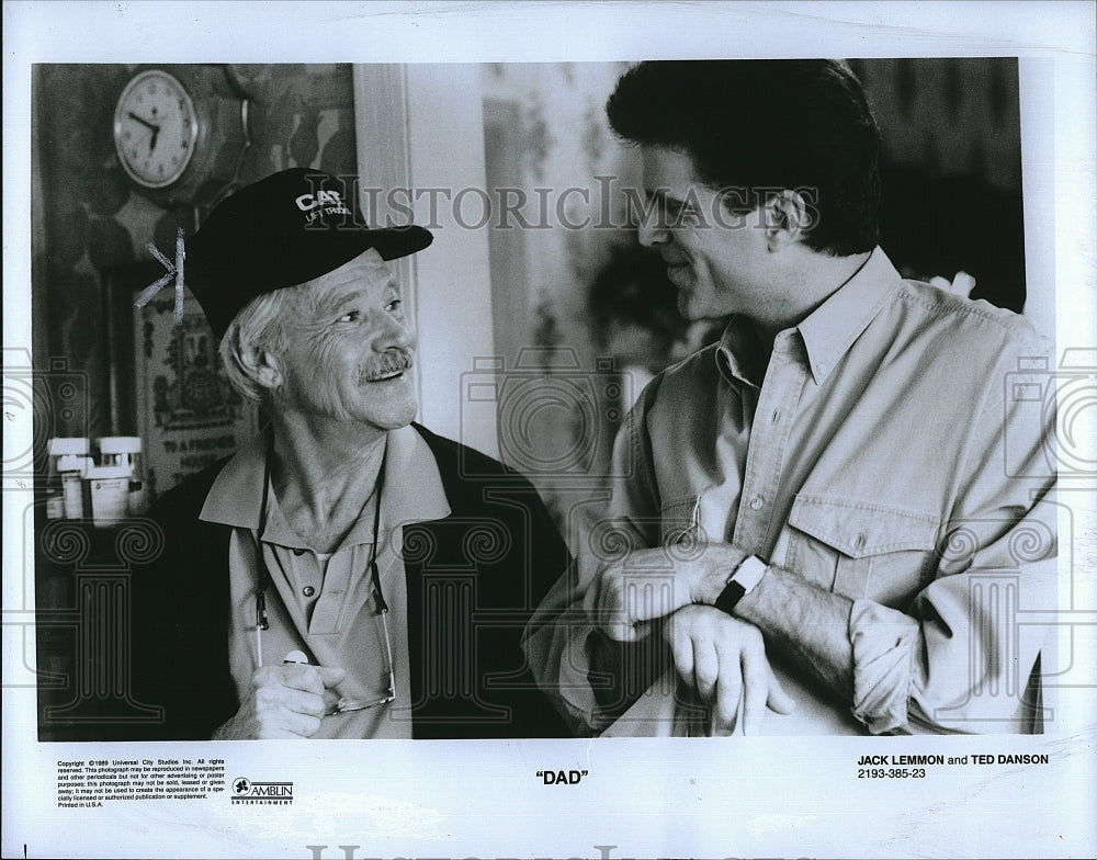 1989 Press Photo Jack Lemon &amp; Ted Danson in &quot;Dad&quot;- Historic Images