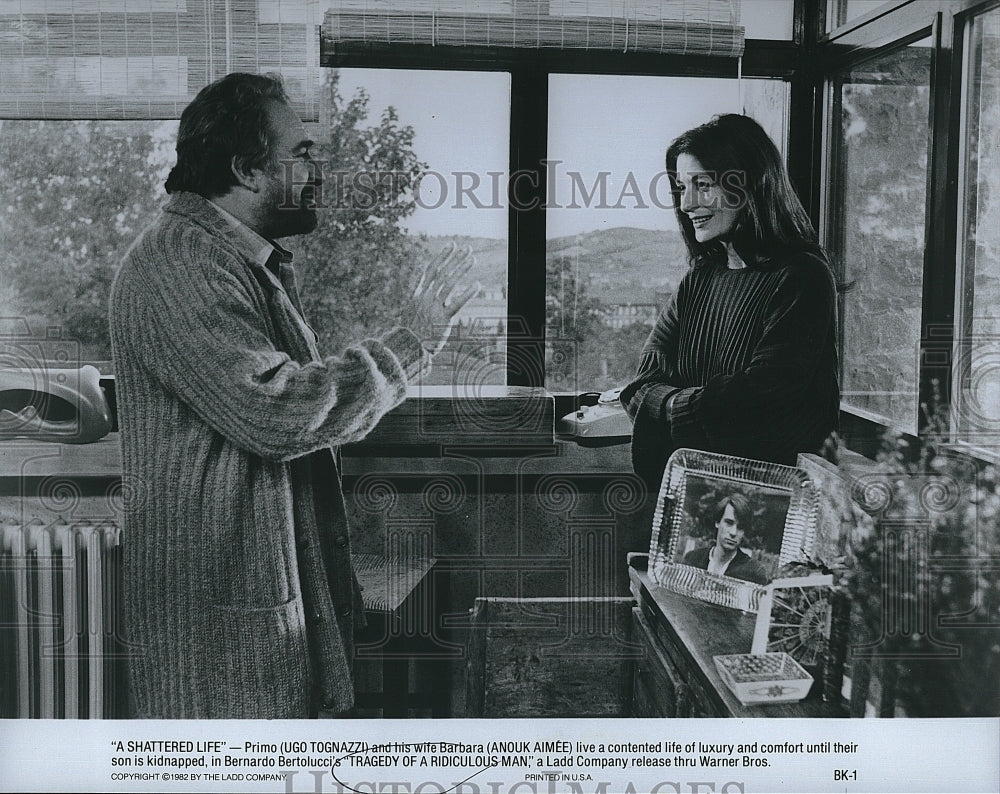 1982 Press Photo Ugo Tognazzi and Anouk Aimee in &quot;Tragedy of a Ridiculous Man&quot;- Historic Images