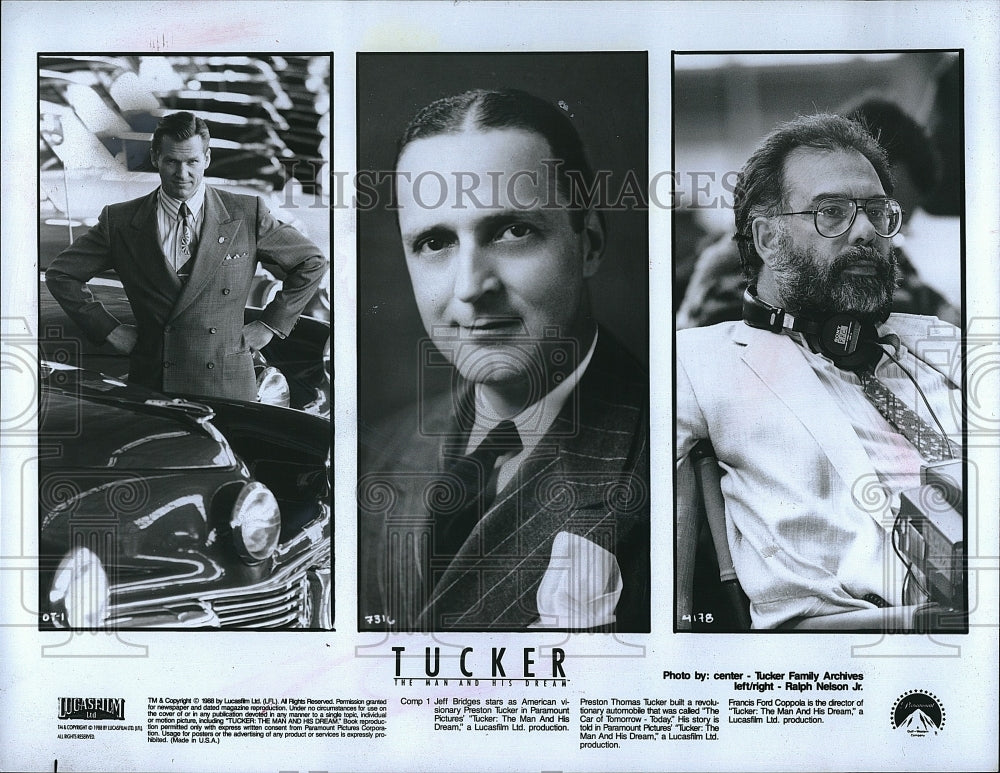 1988 Press Photo Jeff Bridges in &quot;Tucker: The Man and His Dream&quot; Preston Thomas- Historic Images