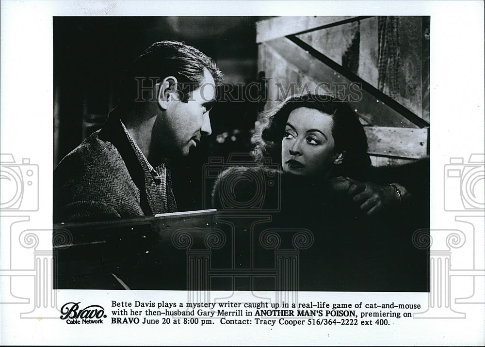 1951 Press Photo Bette Davis, Gary Merrill &quot;Another Man&#39;s Poison&quot;- Historic Images