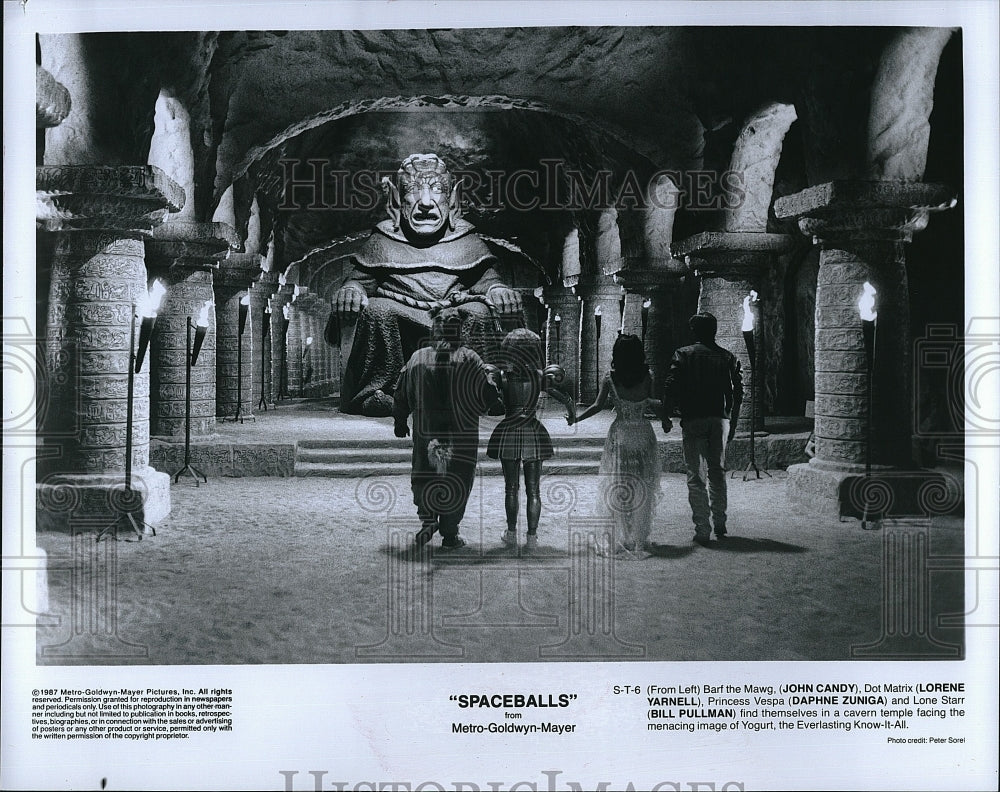 1987 Press Photo John Candy, L. Yarnell, D. Zuniga, Bill Pullman &quot;Spaceballs&quot;- Historic Images