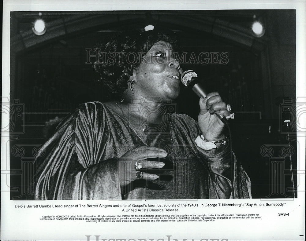 1982 Press Photo Delois Barrett Cambell &quot;Say Amen, Somebody&quot;- Historic Images