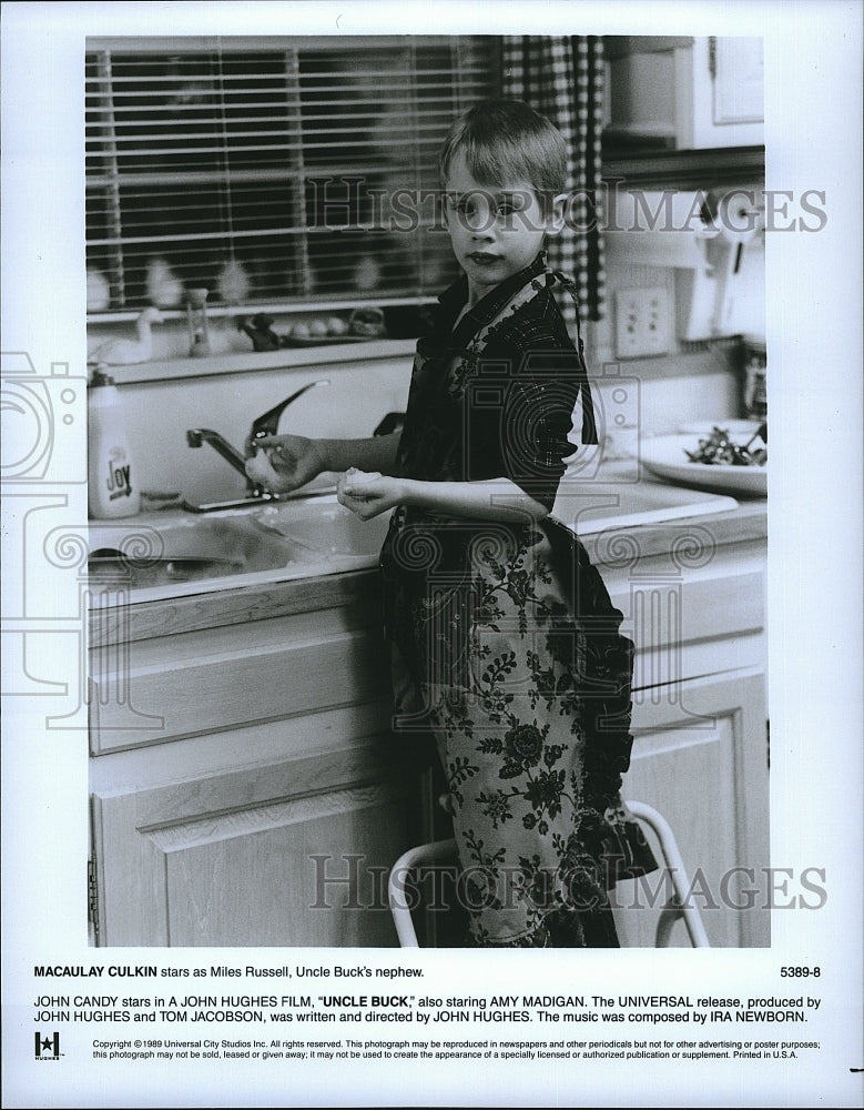 1989 Press Photo Macaulay Culkin in &quot;Uncle Buck&quot;- Historic Images