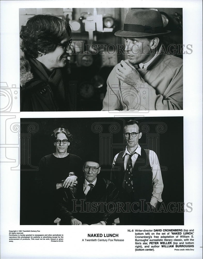 1991 Press Photo David Cronenberg &amp; Peter Weller star in &quot;Naked Lunch&quot; - Historic Images