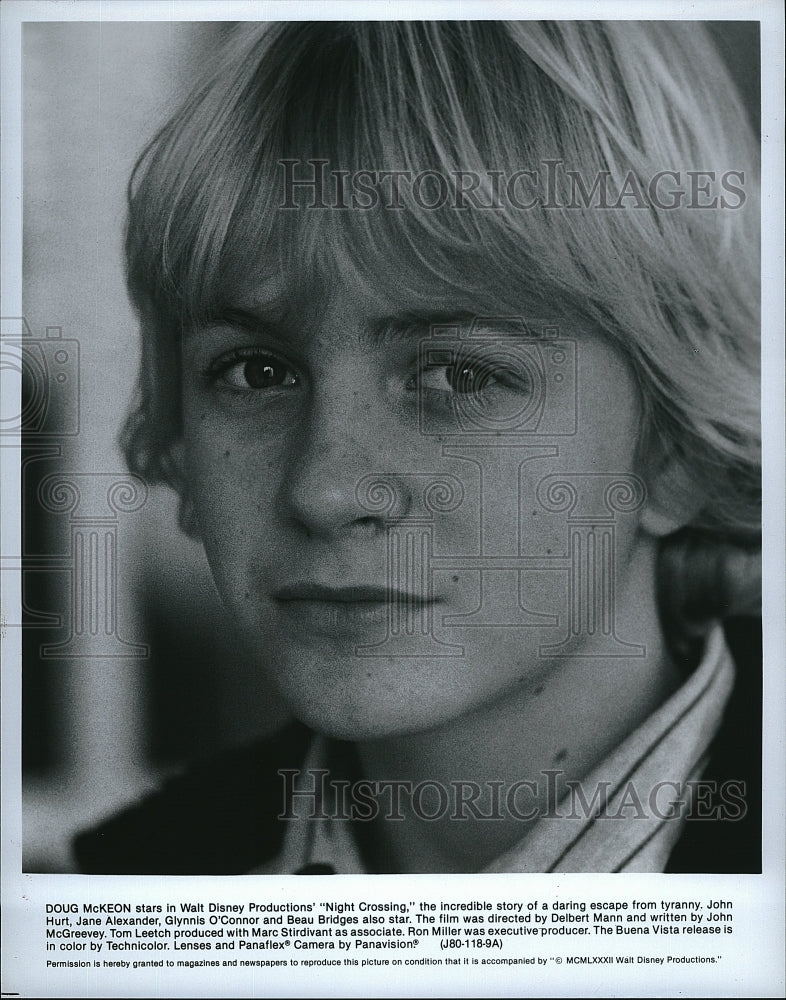 1982 Press Photo Dough McKeon stars in Walt Disney &quot;Night Crossing&quot;.- Historic Images