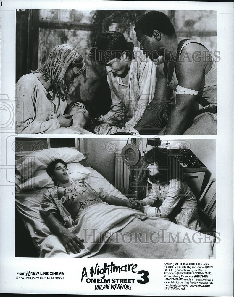 1987 Press Photo P. Arquette, R. Eastman &quot;A Nightmare on Elm Street 3&quot;- Historic Images