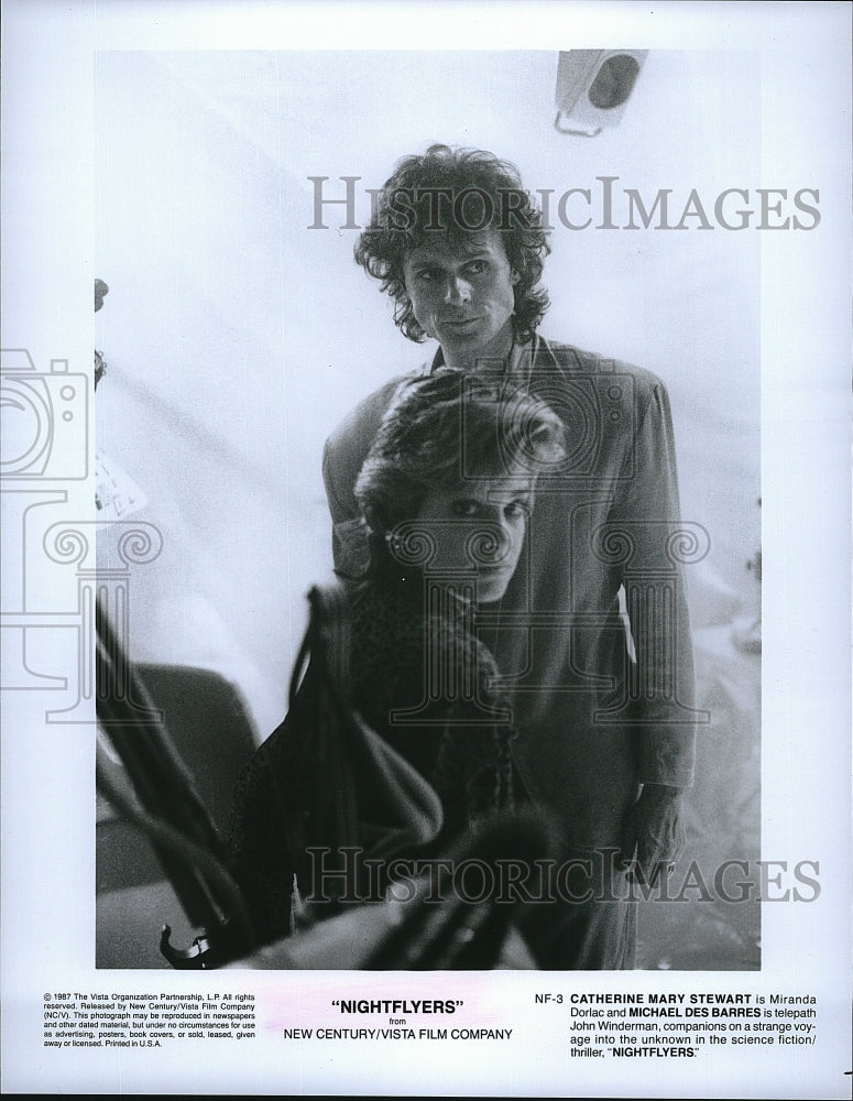 1987 Press Photo Catherine Mary Stewart, M. Del Barres &quot;Nightflyers&quot;- Historic Images