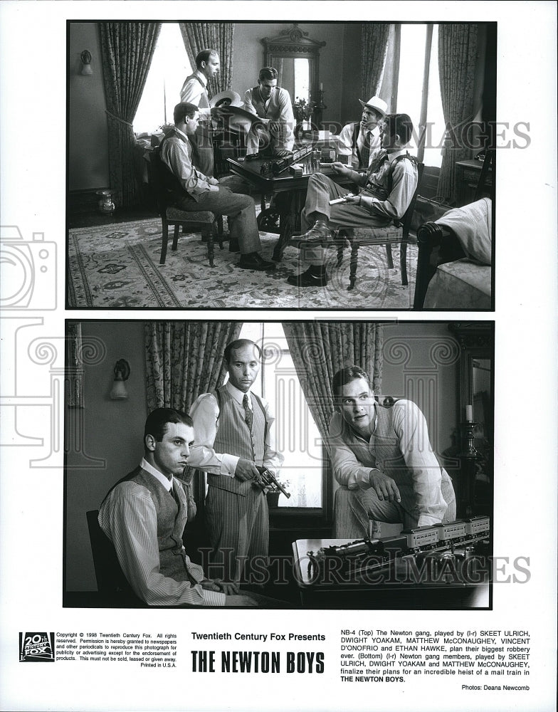 1998 Press Photo S. Ulrich, D. Yoakam, M. McConaughey &quot;The Newton Boys&quot;- Historic Images