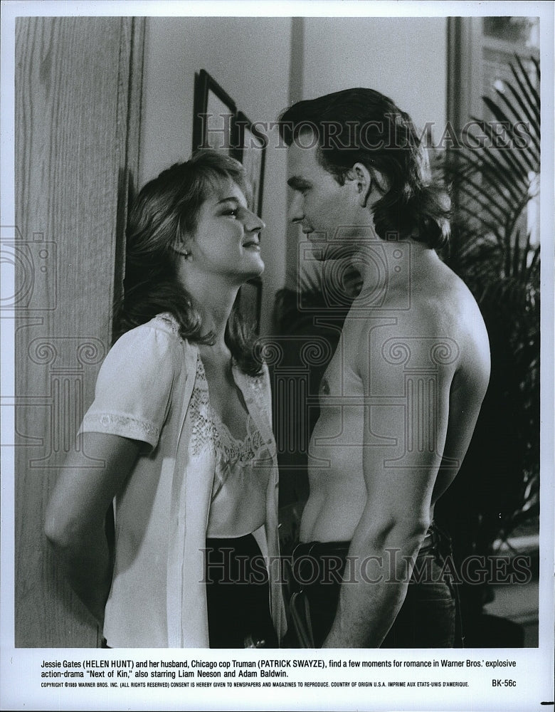 1989 Press Photo Patrick Swayze, Helen Hunt &quot;Next of Kin&quot;- Historic Images