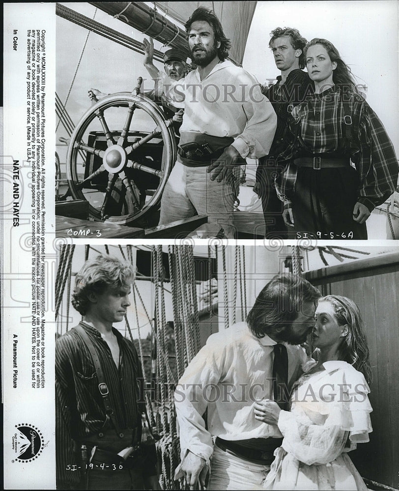 1983 Press Photo Jenny Seagrove, Michael O&#39;Keefe &quot;Nate and Hayes&quot;- Historic Images