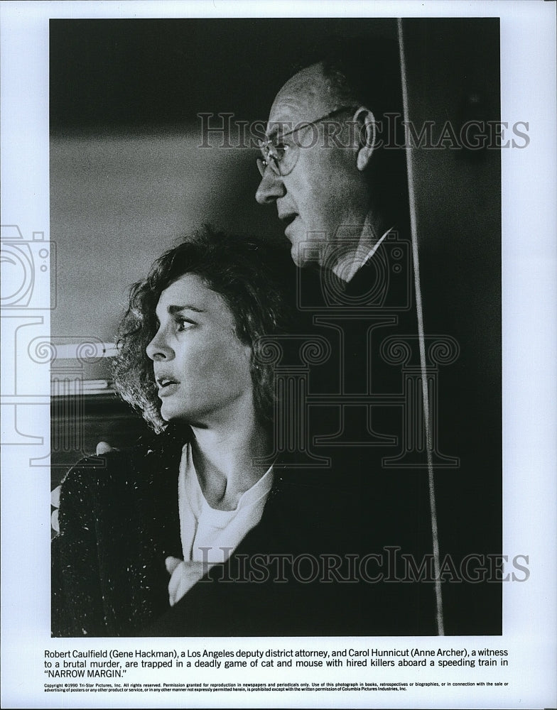1990 Press Photo Gene Hackman, Anne Archer "Narrow Margin"- Historic Images