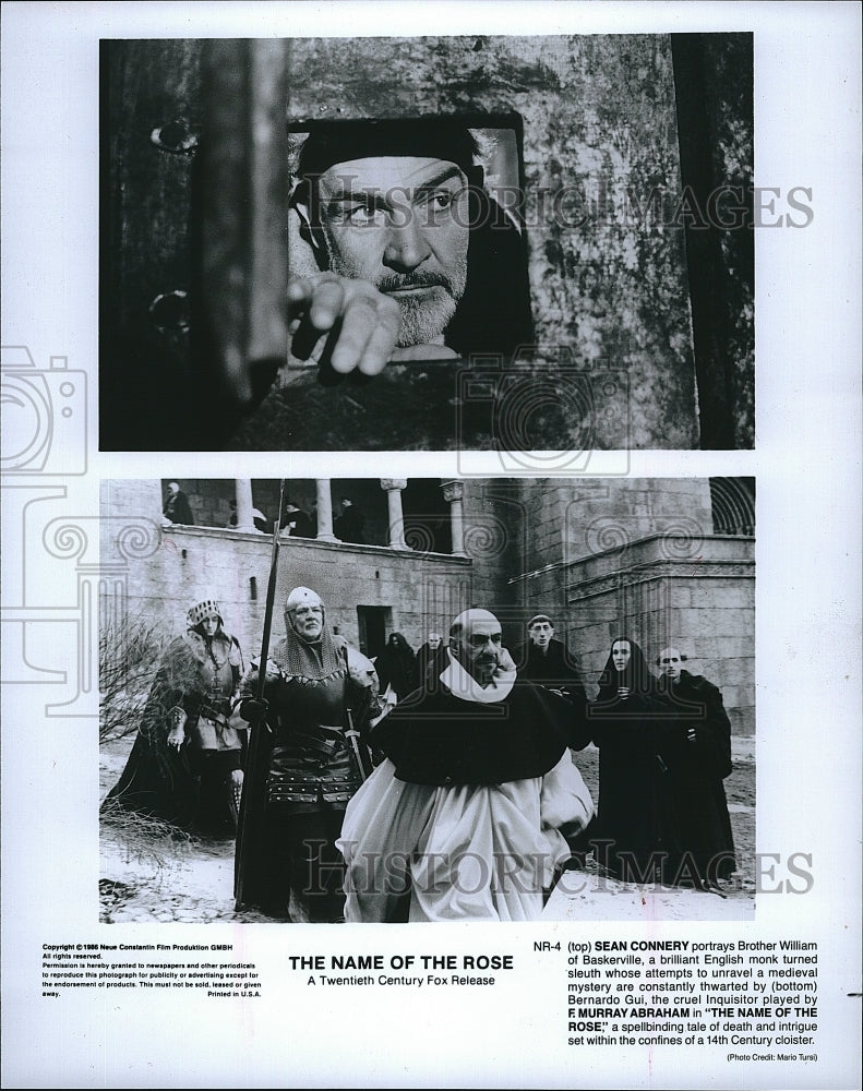 1986 Press Photo Sean Connery, F. Murray Abraham &quot;The Name of the Rose&quot;- Historic Images