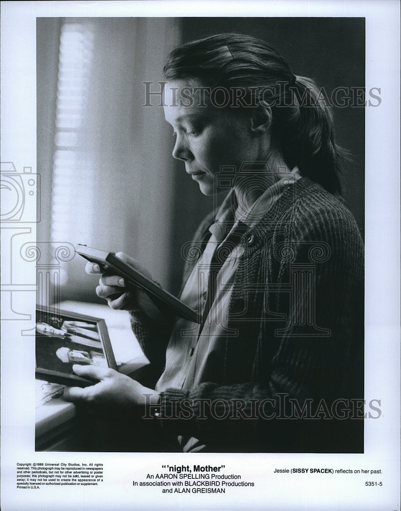 1986 Press Photo Sissy Spacek &quot;night, Mother&quot;- Historic Images