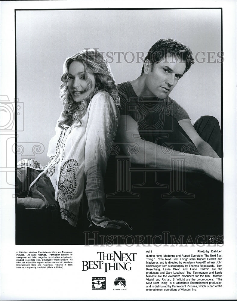 2000 Press Photo Actress Madonna &amp; Rupert Everett in The Next Best Thing&quot;- Historic Images