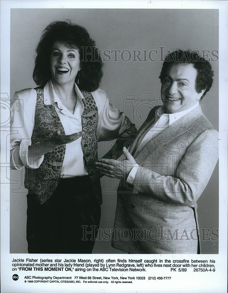 1989 Press Photo Actor Jackie Mason &amp; Lynn Redgrave in &quot;From This Moment On&quot;- Historic Images