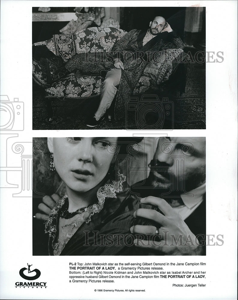 1996 Press Photo Portrait Of A Lady Film John Malkovich Nicole Kidman Scenes- Historic Images