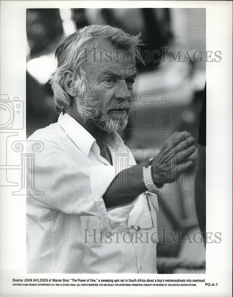 1992 Press Photo The Power Of One Film Director John Avildsen On Set- Historic Images