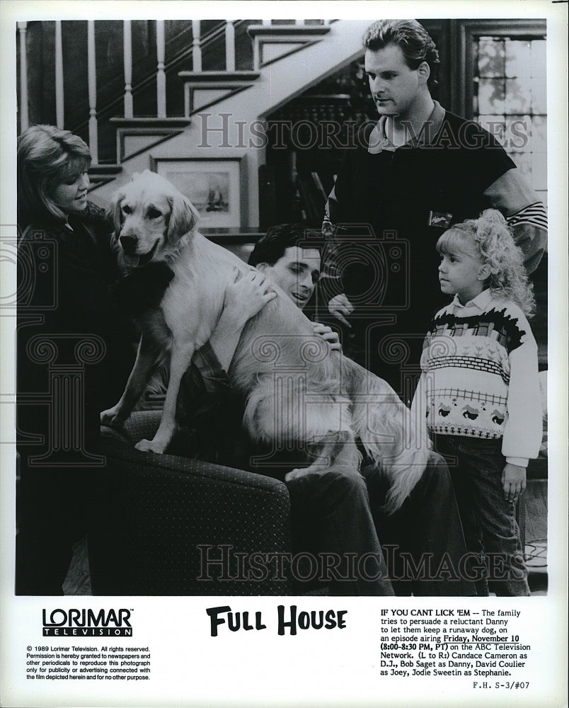 1989 Press Photo Candace Cameron Bob Saget and David Coulier in &quot;Full House&quot;- Historic Images