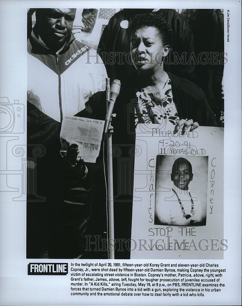 1991 Press Photo Frontline Documentary A Kid Kills Korey Grant Charles Copney- Historic Images