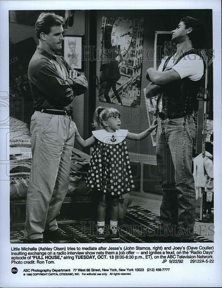 1992 Press Photo Ashley Olsen Dave Coulier Full House TV Series - Historic Images