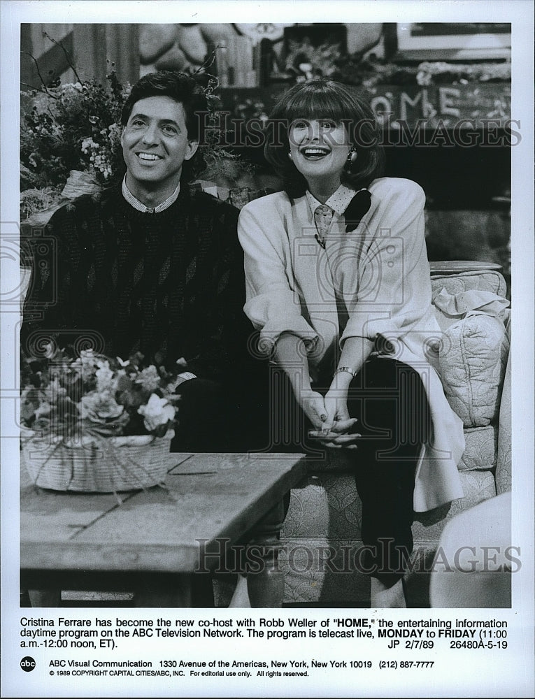 1989 Press Photo Cristina Ferrare and Rob Weller Hosts of &quot;Home&quot;- Historic Images