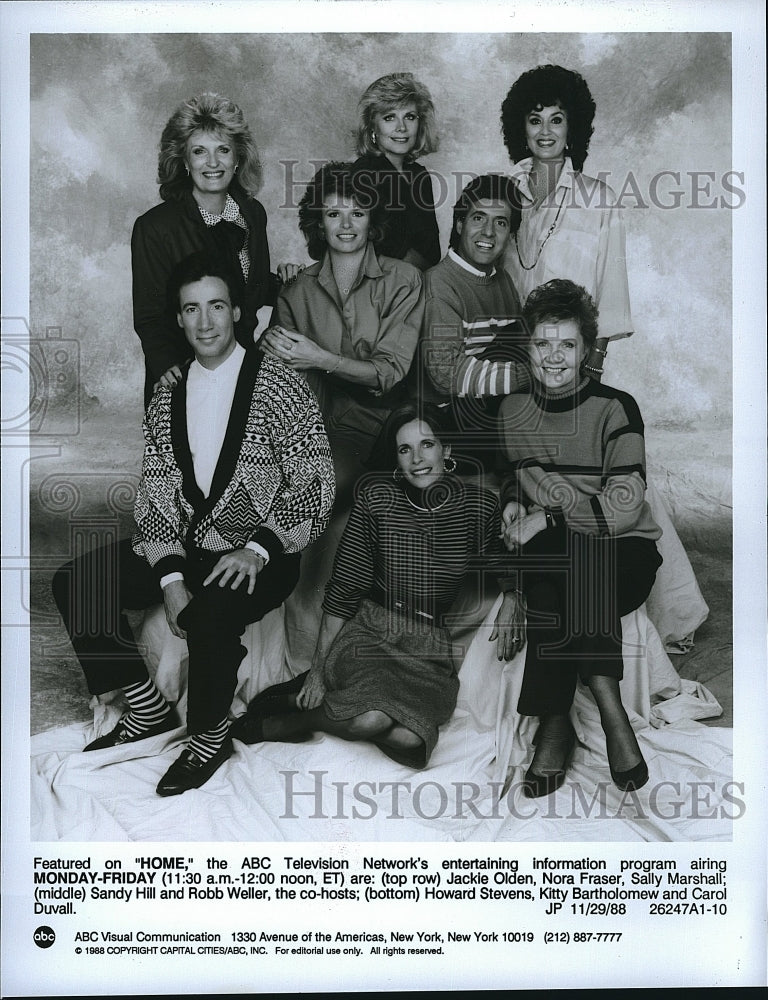 1988 Press Photo Sandy Hill and Robb Weller Hosts of &quot;Home&quot; Jackie Olden- Historic Images