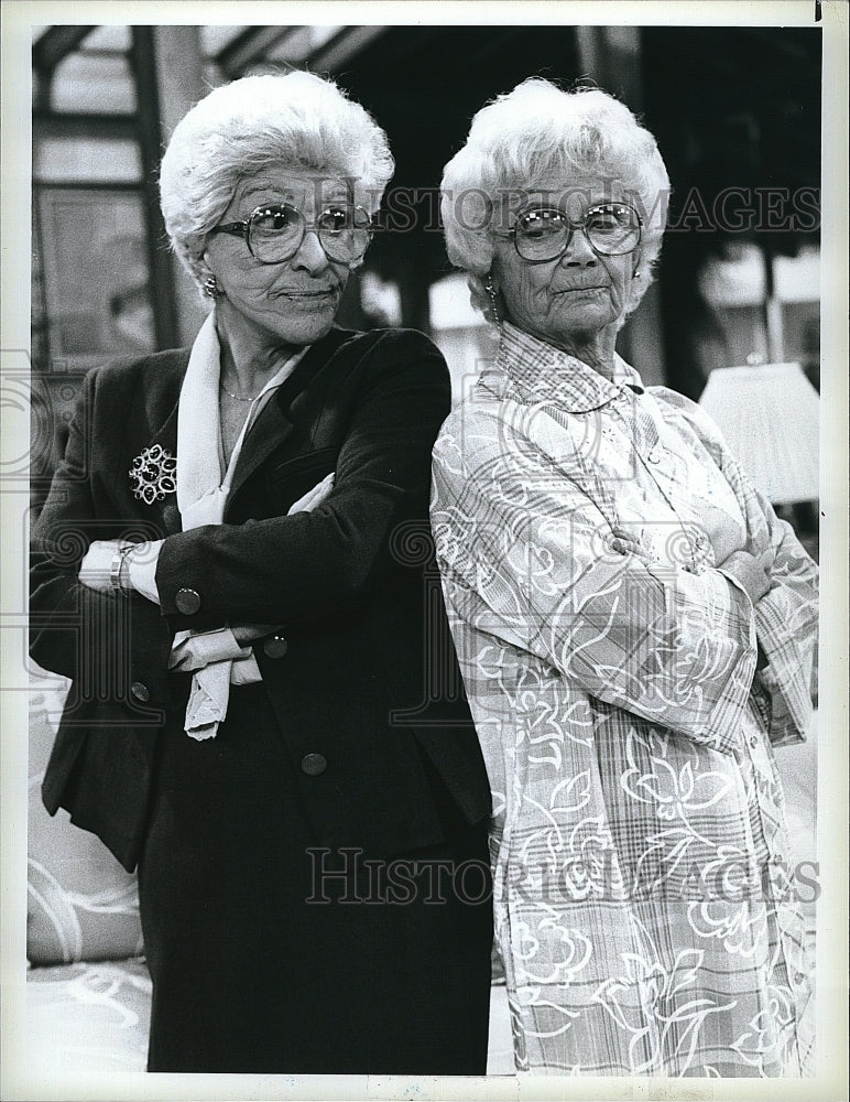 1987 Press Photo &quot;The Golden Girls&quot; Estelle Getty, Nancy Walker- Historic Images