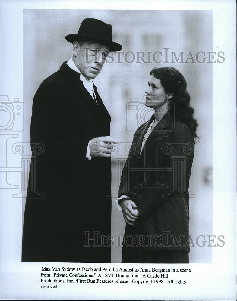 1998 Press Photo &quot;Private Confessions&quot; Max Von Sydow &amp;Pernilla August- Historic Images