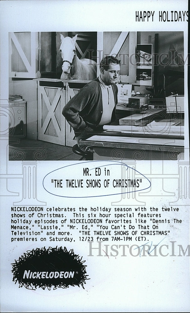 Press Photo Mr. Ed in the Twelve Shows of Christmas - Historic Images