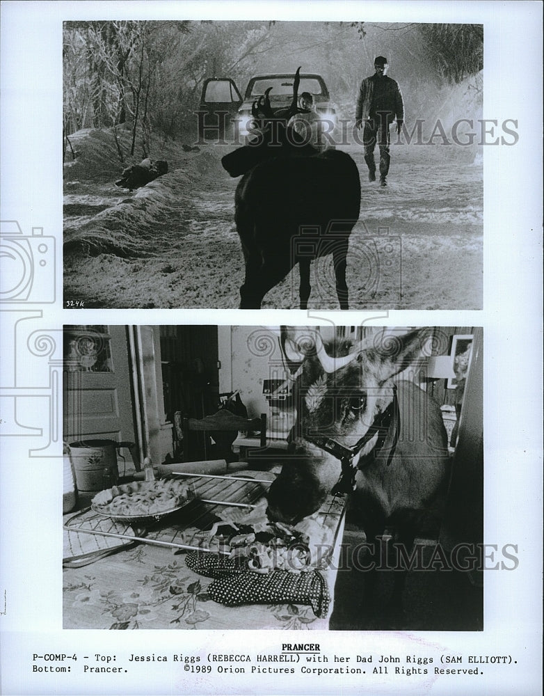 1989 Press Photo Rebecca Harrell and Sam Elliott in &quot;Prancer&quot;- Historic Images