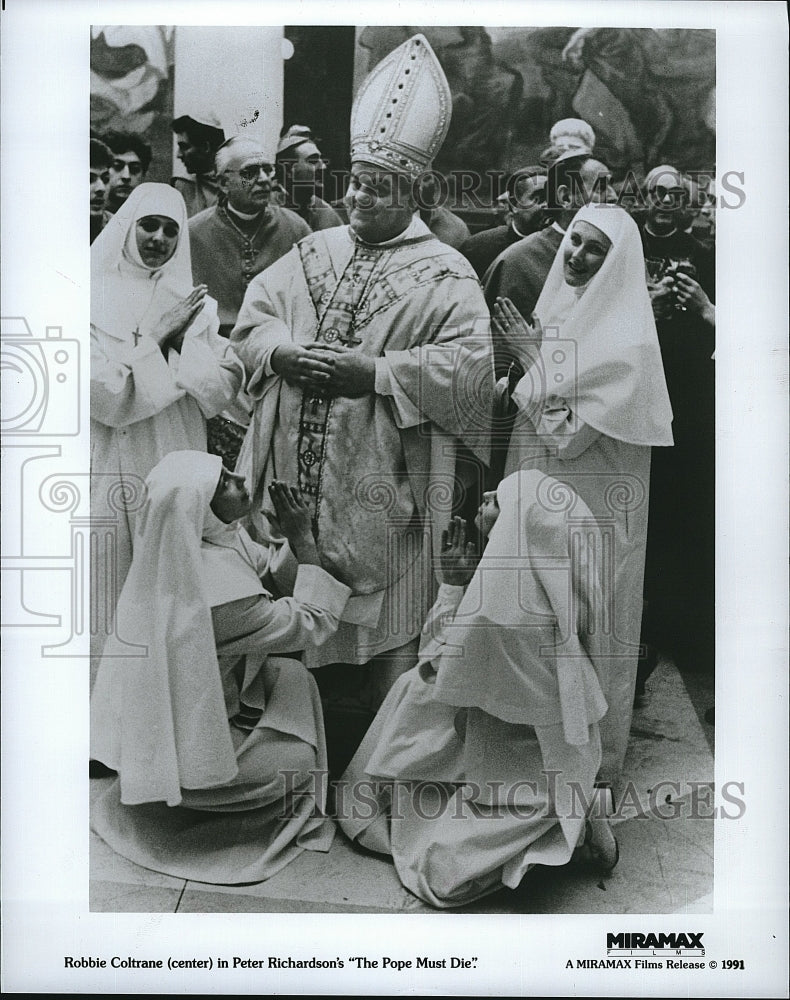 1991 Press Photo &quot;The Pope Must Die&quot; starring Robbie Coltrane- Historic Images