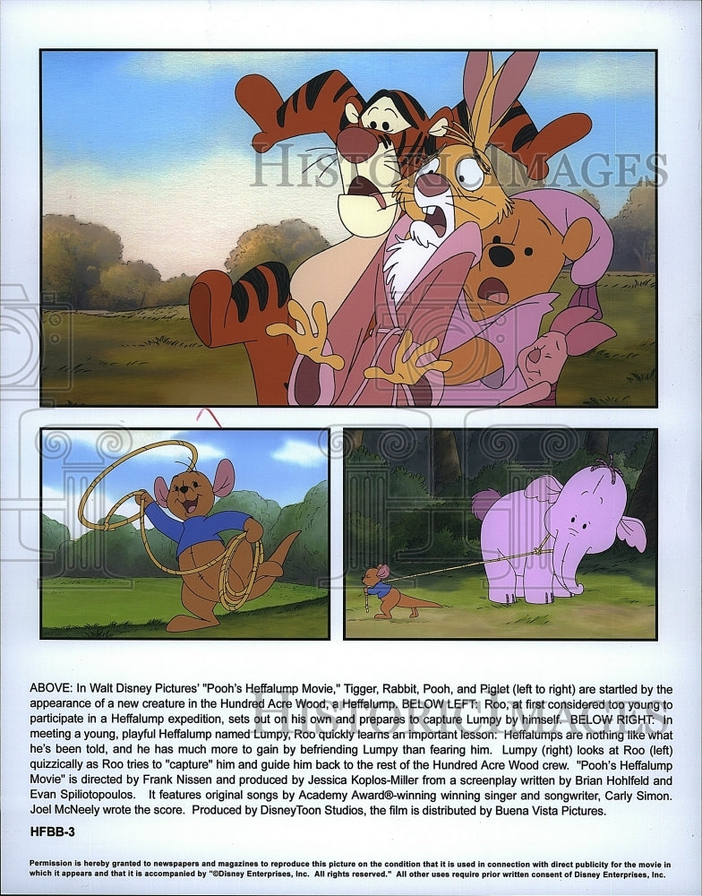 2005 Press Photo &quot;Pooh&#39;s Heffalump Movie&quot; animation from Walt Disney- Historic Images