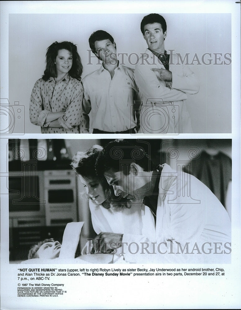 1997 Press Photo  &quot;Not Quite Human&quot; Alan Thicke,J Bologna, J Underwood,R Lively- Historic Images