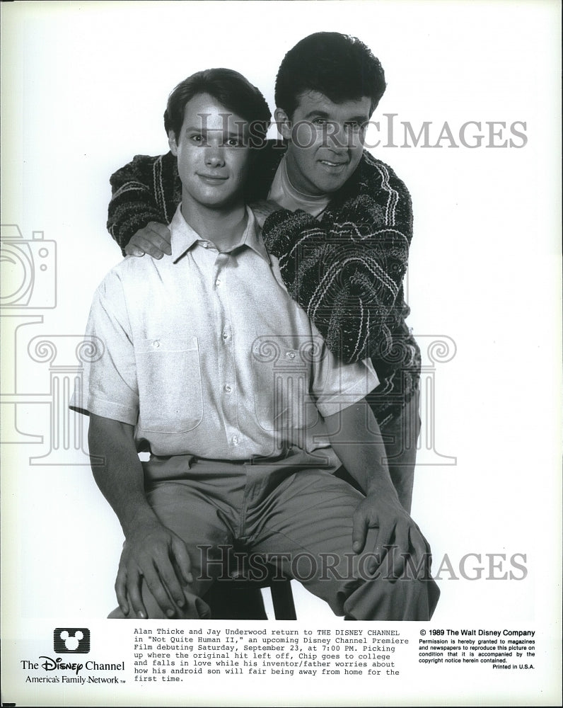 1989 Press Photo Alan Thicke Not Quite Human II Jay Underwood- Historic Images