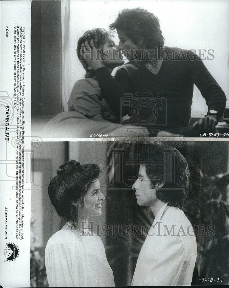 1983 Press Photo Travolta Hughes &amp; Rhodes Star In &quot;Stayin Alive&quot;- Historic Images