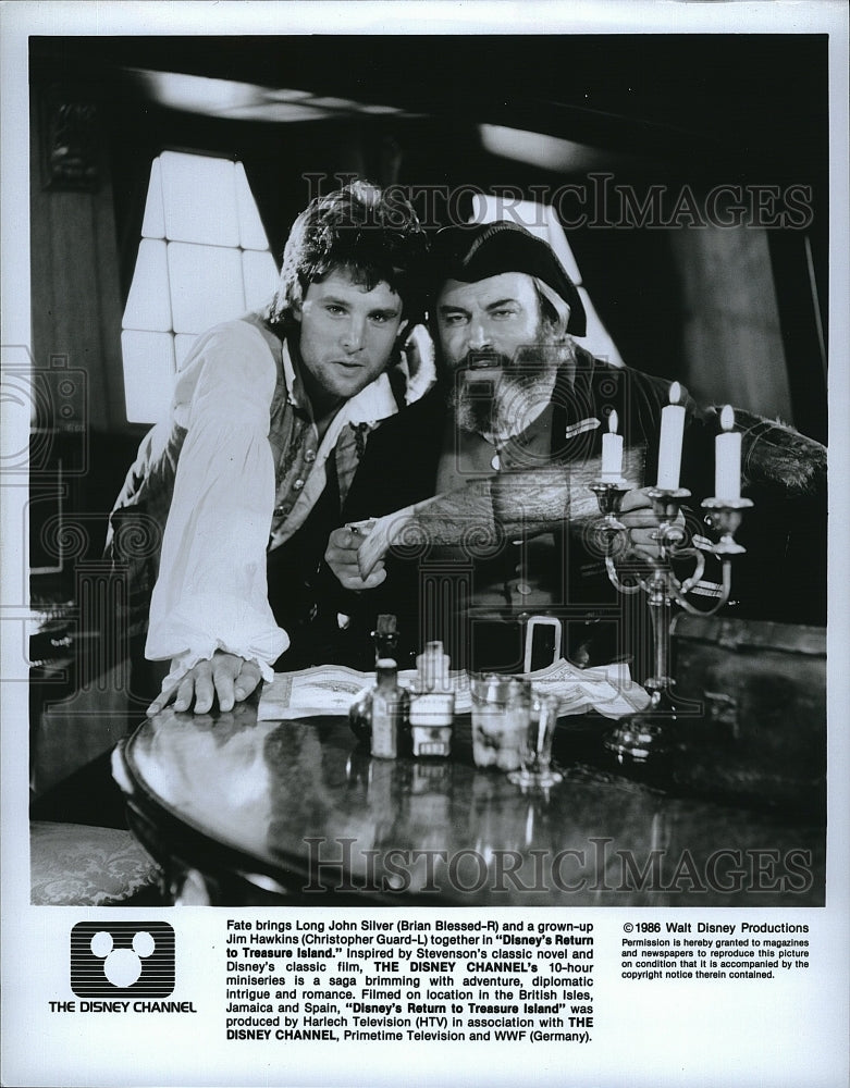 1986 Press Photo &quot;Return to Treasure Island&quot; Brian Blessed , Christopher Guard- Historic Images