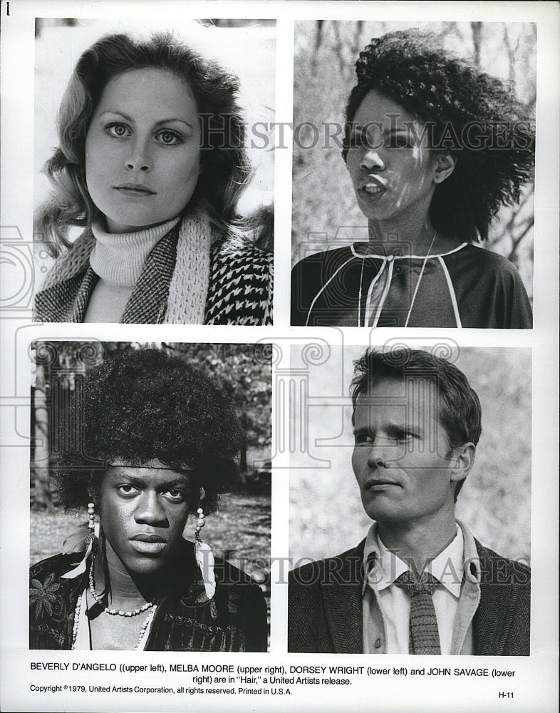 1979 Press Photo Beverly D&#39;Angelo, Melba Moore, Dorsey Wright, John Savage- Historic Images