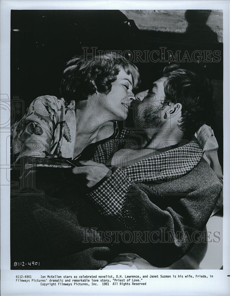 1981 Press Photo Ian McKellen &amp; Janet Suzman Star in &quot;Priest of Love&quot;- Historic Images