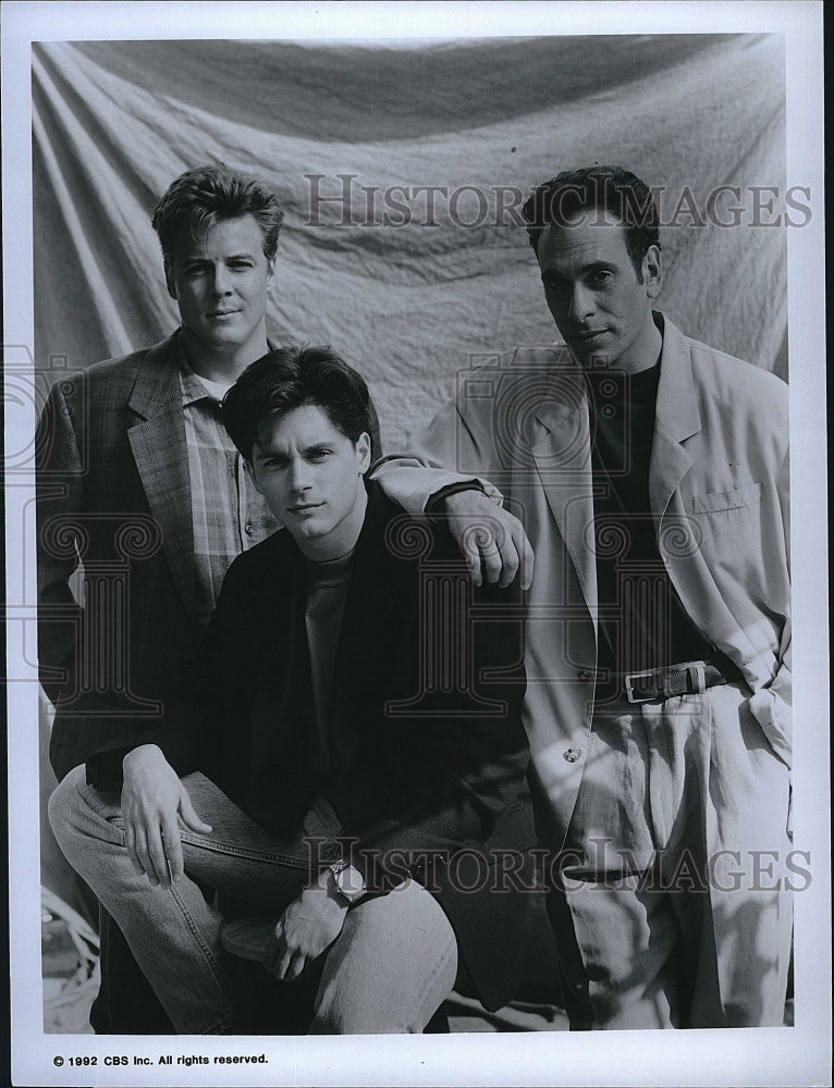 1992 Press Photo Don Michael Paul, Nestor Serrano, Billy Warlock, The Hat Squad- Historic Images