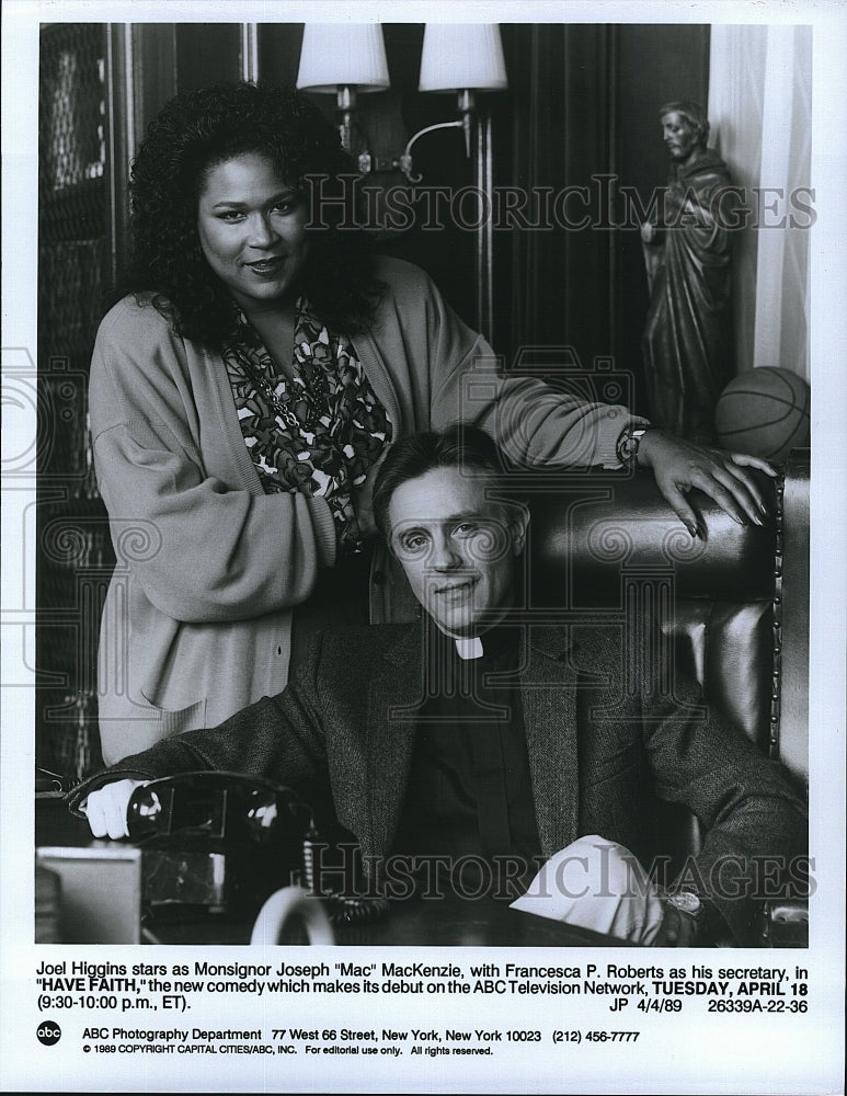 1989 Press Photo &quot;Have Faith&quot; starring Joel Higgins, Francesca Roberts- Historic Images