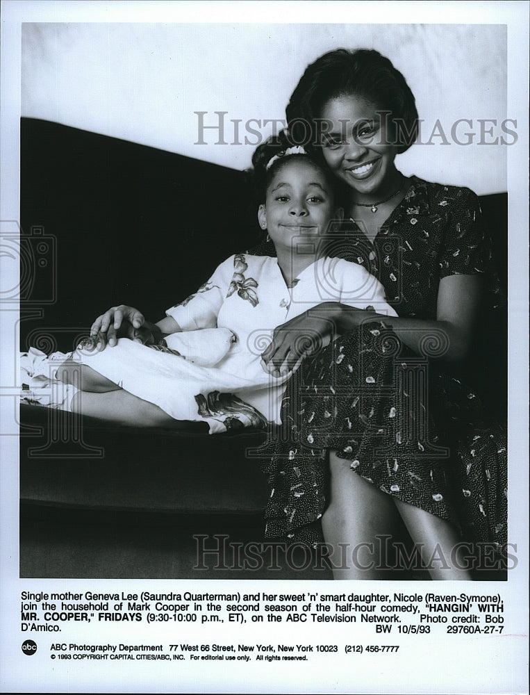 1993 Press Photo &quot;Hangin With Mr Cooper&quot;Saundra Quarterman, Raven Symone- Historic Images