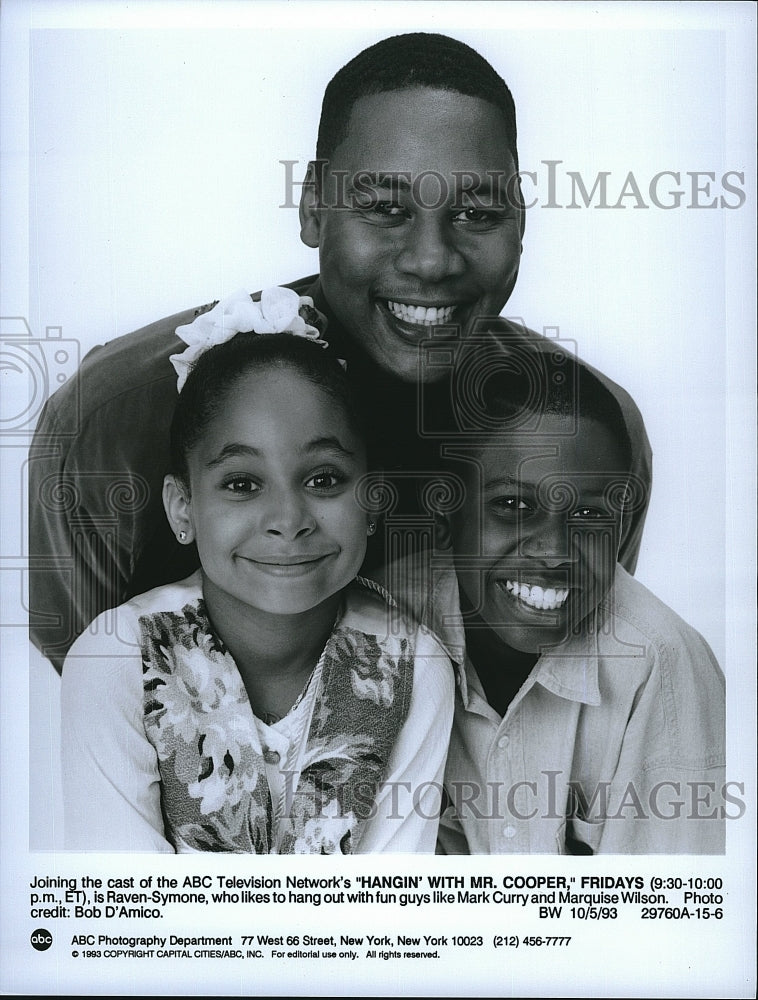 1993 Press Photo &quot;Hangin With Mr Cooper&quot; Mark Curry,Raven Symone,M Wilson- Historic Images