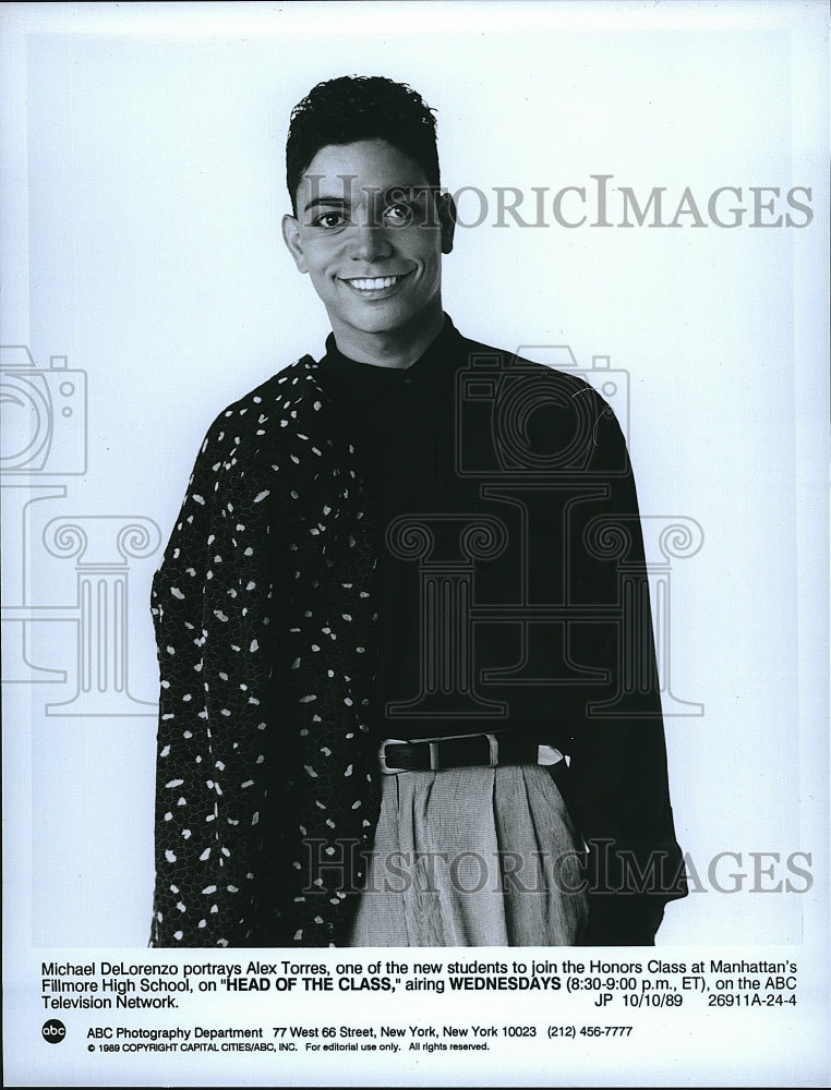 1989 Press Photo &quot;Head of the Class&#39; starring Michael DeLorenzo- Historic Images