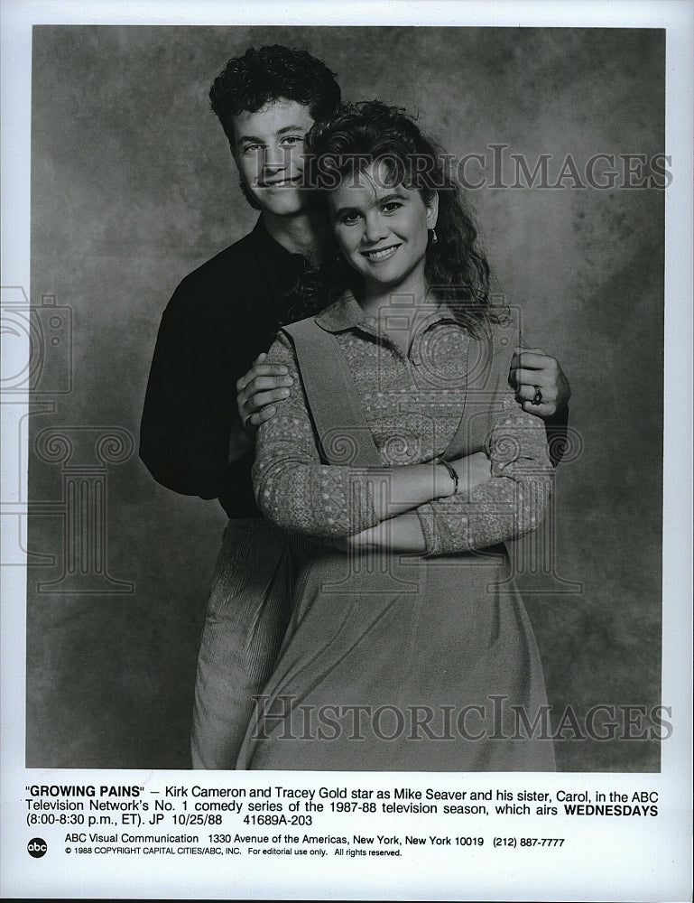 1988 Press Photo &quot;Growing Pains&quot; Kirk Cameron, Tracey Gold- Historic Images