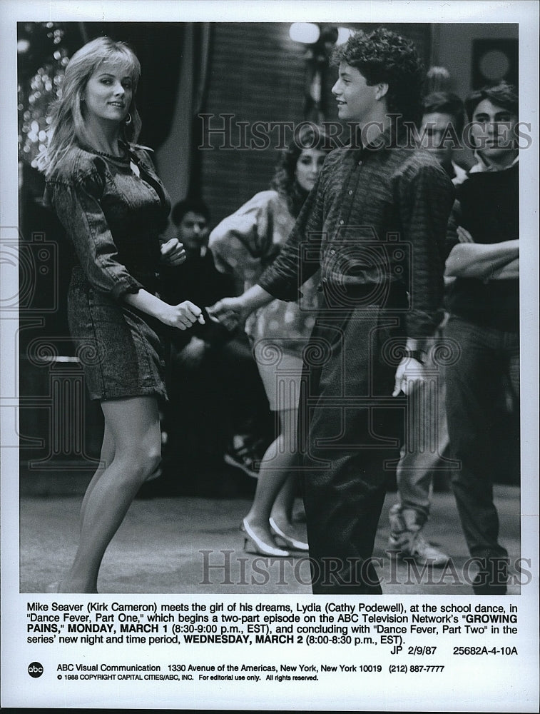 1987 Press Photo Growing Pains Television Series Actor Kirk Cameron Kathy- Historic Images