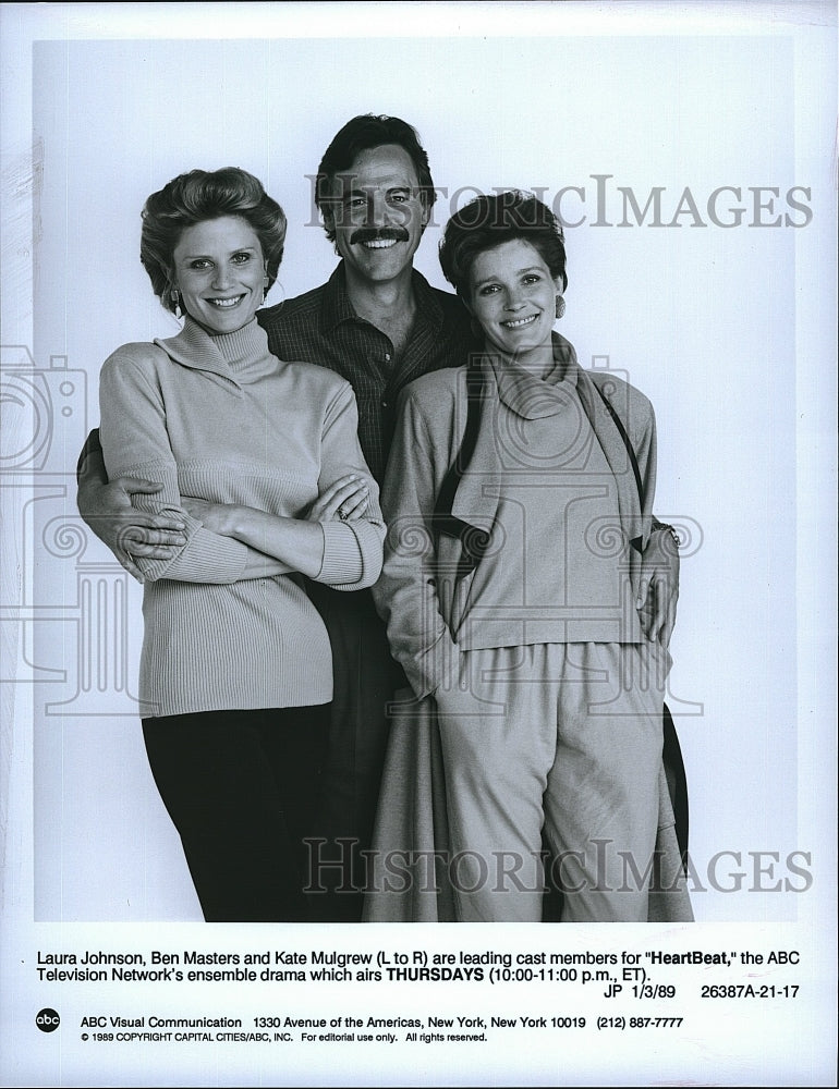 1989 Press Photo Laura Johnson, Ben Masters, Kate Mulgrew, &quot;HeartBeat&quot;- Historic Images