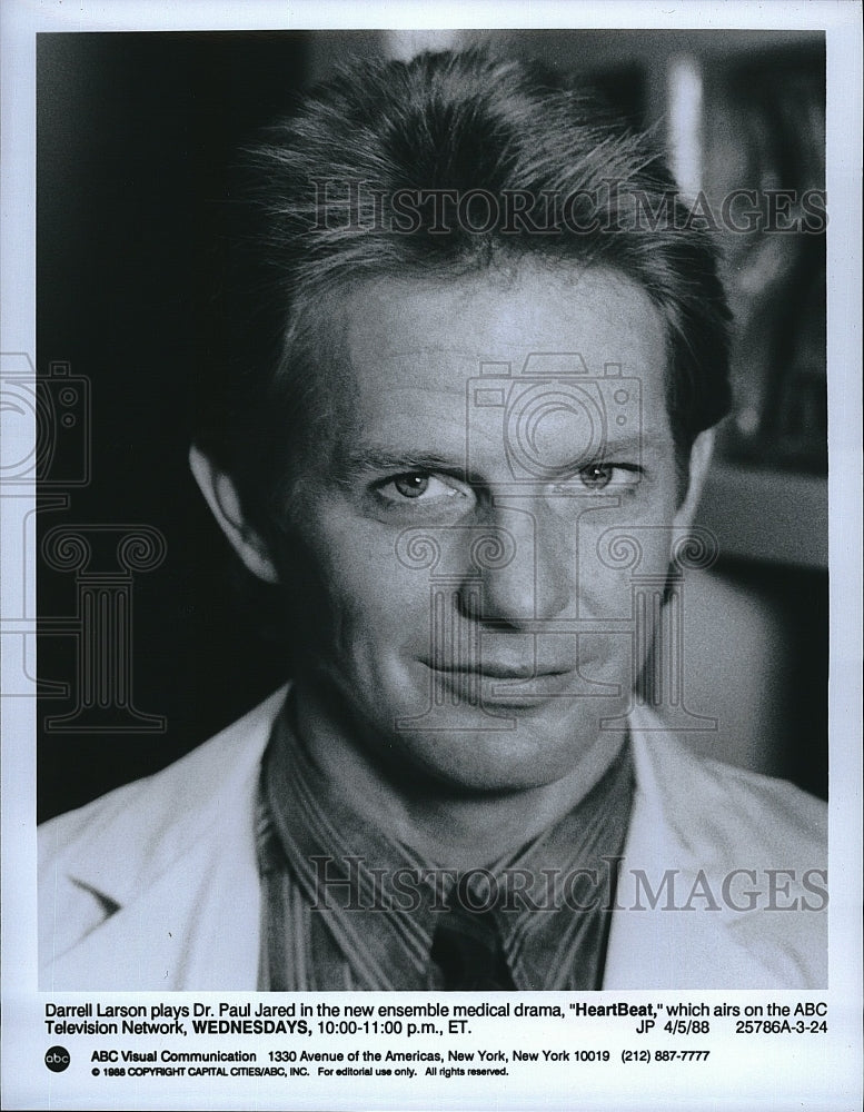 1988 Press Photo Darrell Larson on &quot;HeartBeat&quot;- Historic Images