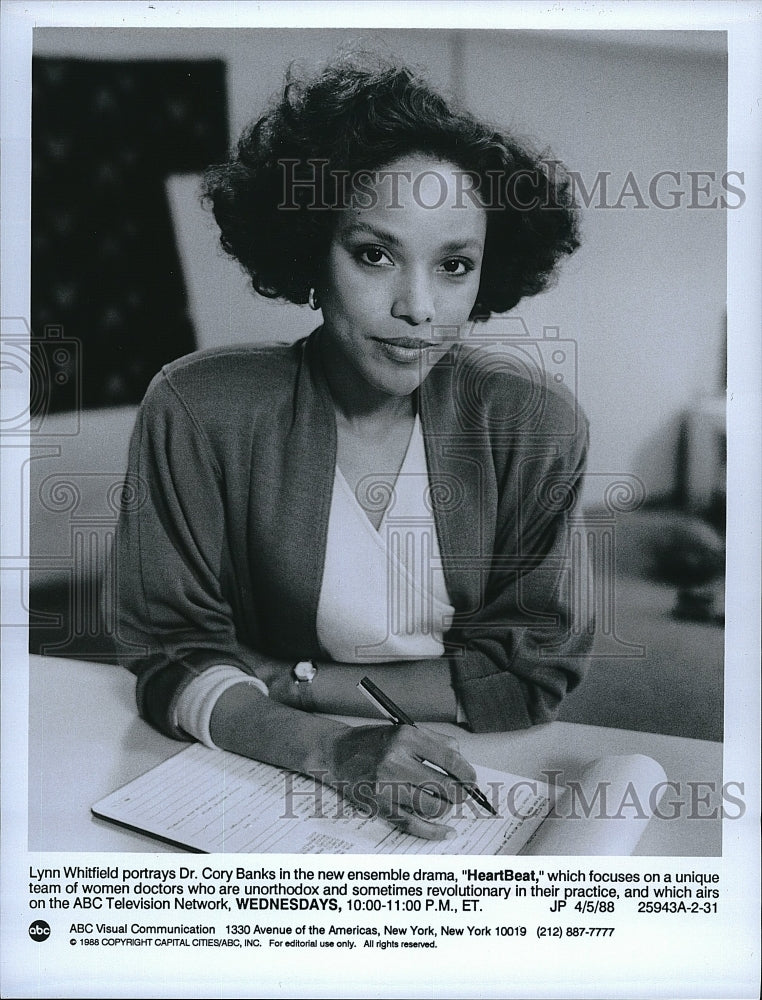 1988 Press Photo Lynn Whitfield on &quot;HeartBeat&quot;- Historic Images