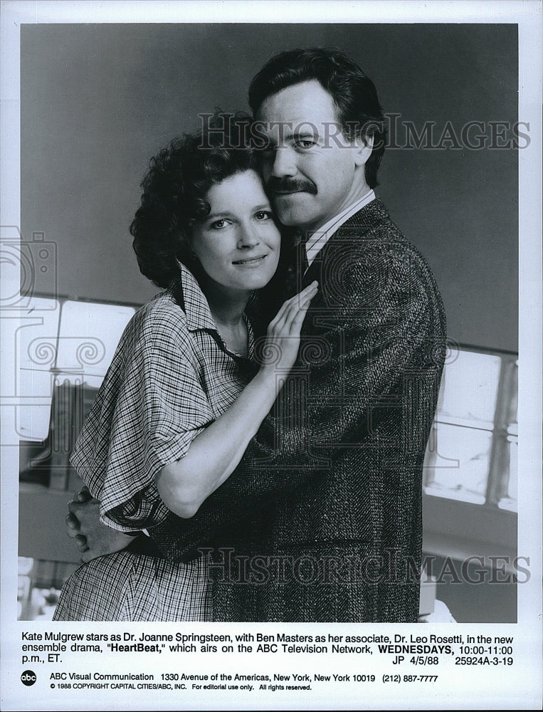 1988 Press Photo Kate Mulgrew, Ben Masters, &quot;HeartBeat&quot;- Historic Images